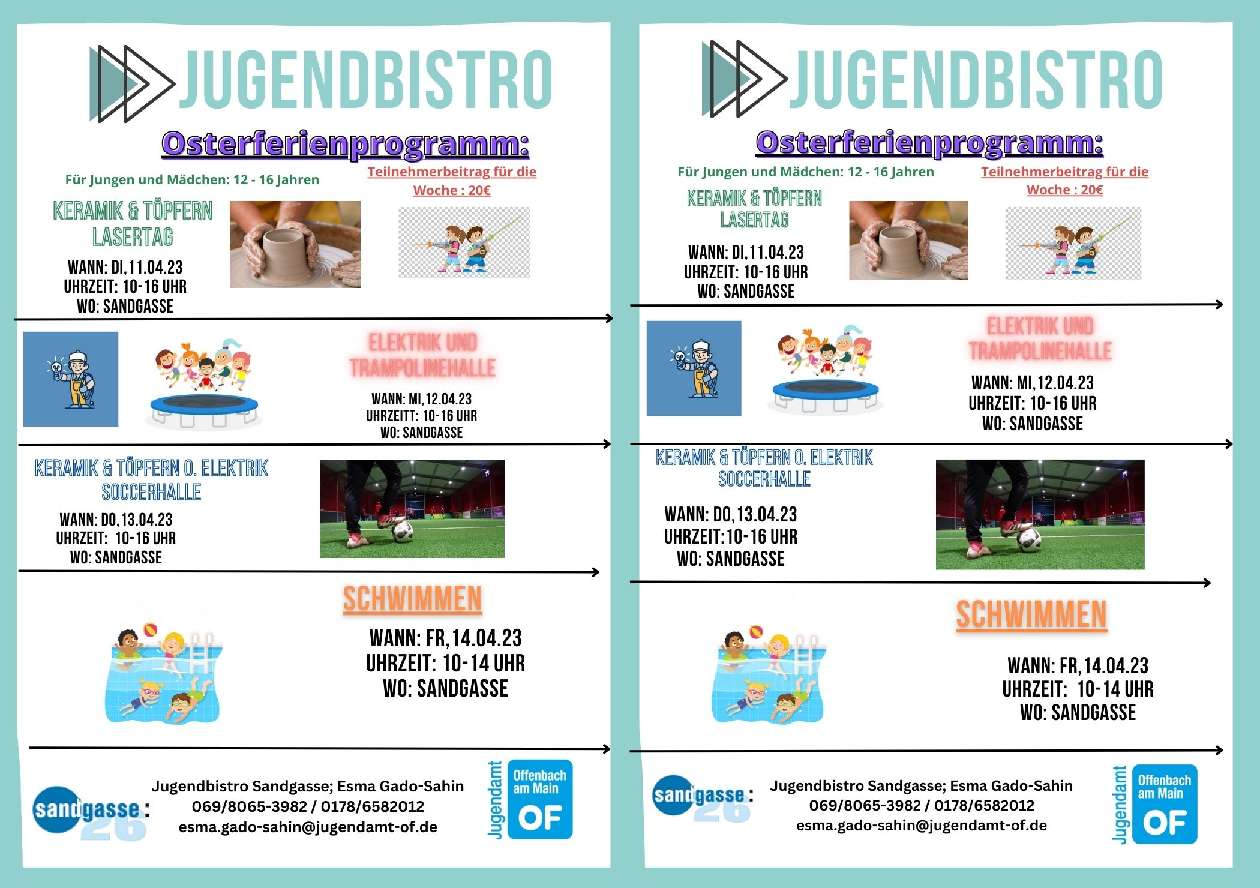 Osterferienprogramm des Jugendbistros KJK Sandgasse